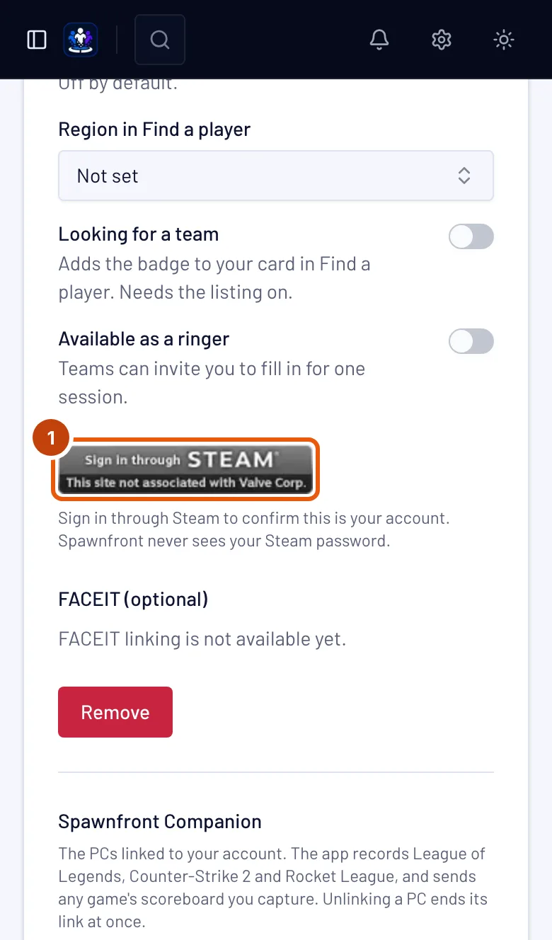 The Counter-Strike 2 card, with the Sign in through Steam button outlined.