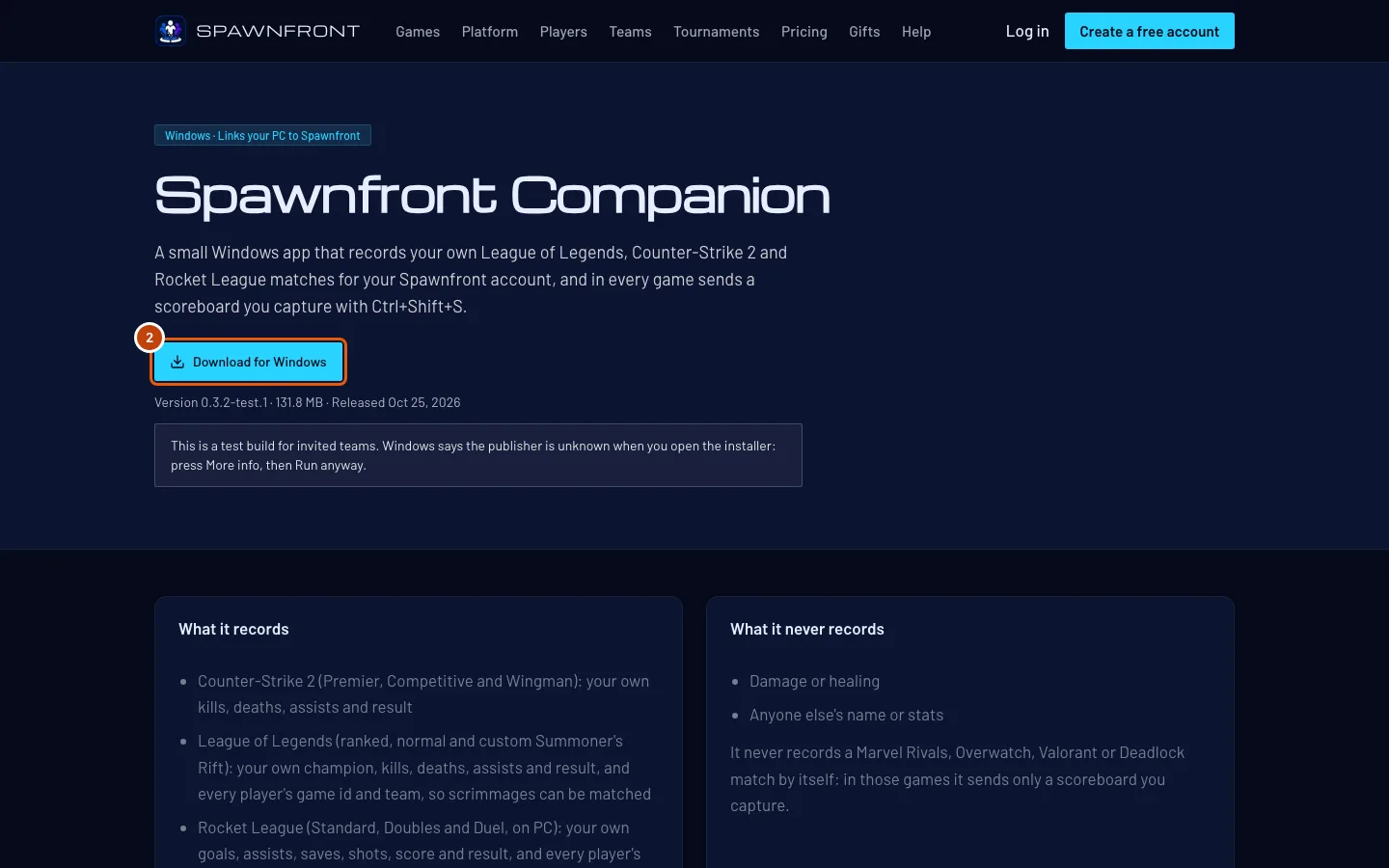 The download page, with Download for Windows outlined.