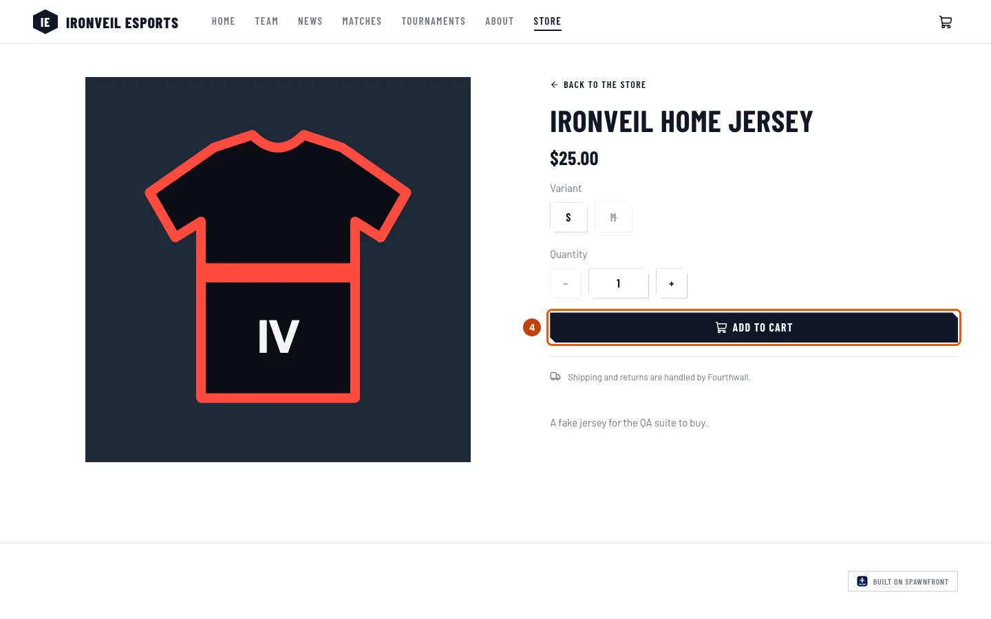 The jersey's page, with the Add to cart button outlined.